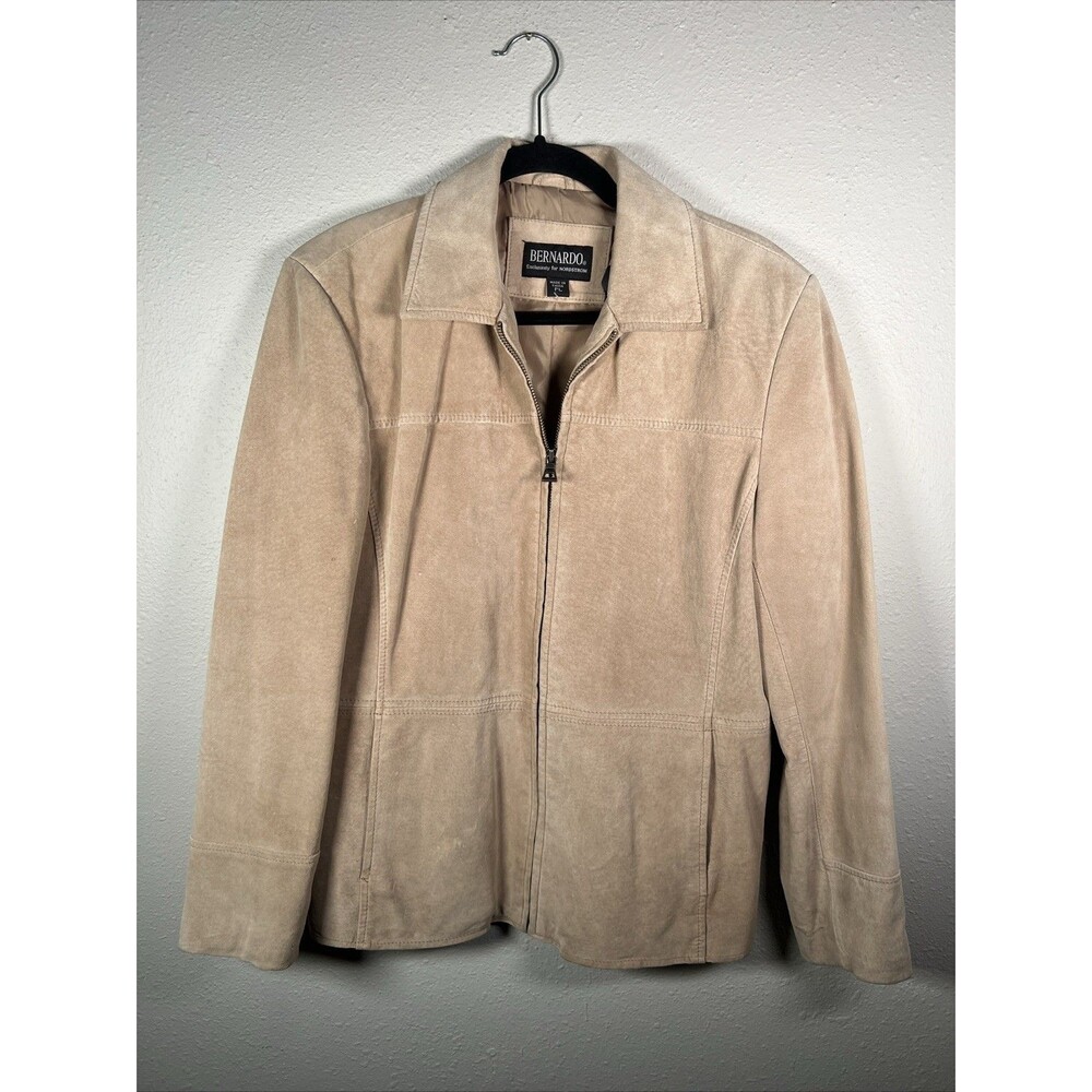 Bernardo Beige Genuine Suede Leather Zipup Jacket #26